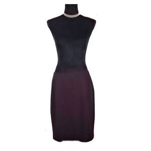 Tahari Levine Purple 100% Wool Lined Zip Closure Skirt Size 12P